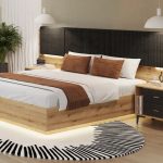 Dormitor elegance cu Pat Elegance cu tetiere matlasate negre