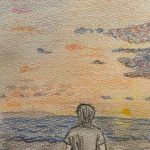 Două texte, aceeași temă: cum arată un apus când doi oameni îl văd diferit apus de soare, proză scurtă, Hayan, 하얀, Ștefan Alexiu, literatură contemporană, text literar, Prescu, iubire, proză poetică, exercițiu de scriere, perspective diferite